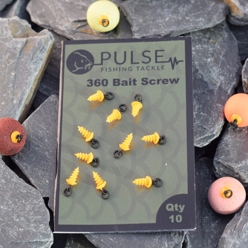 A collection of 360 bait screws in yellow, bait screw